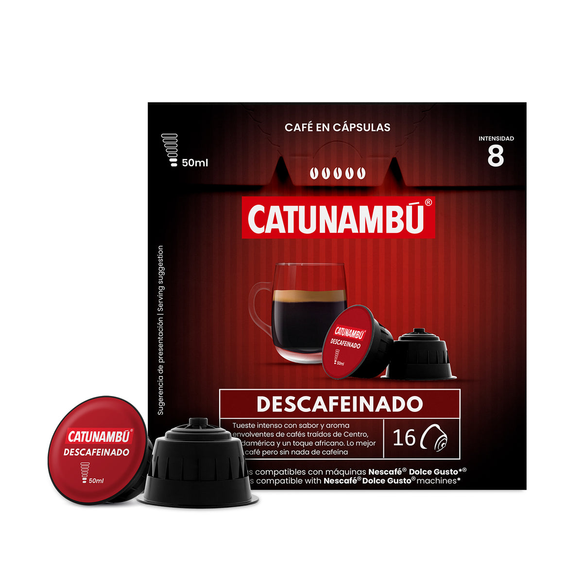 Cápsulas de café Descafeinado (16 caps.) · Compatibles Dolce Gusto®